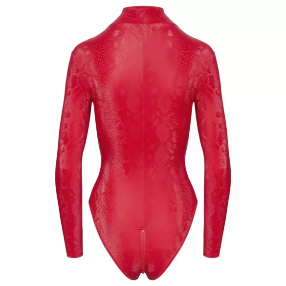 Cottelli - body din dantelă cu model piele de șarpe - roșu