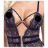 Cottelli - body sexy deschis cu bretele (negru)