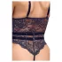 Cottelli - body erotic cu bretele și deschidere - negru