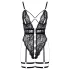 Cottelli - body erotic cu bretele și deschidere - negru