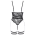 Cottelli - body erotic cu bretele și deschidere - negru - L
