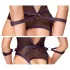 Cottelli Bondage - body deschis și cătușe pentru brațe (negru) - L