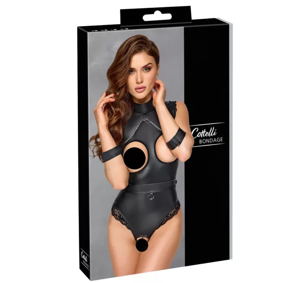 Cottelli Bondage - body deschis cu sâni goi - negru