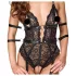 Cottelli Bondage - body dantelă deschis - negru