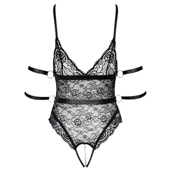 Cottelli Bondage - body dantelă deschis - negru