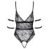Cottelli Bondage - body deschis din dantelă (negru)