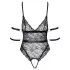 Cottelli Bondage - body dantelă deschis - negru
