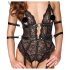 Cottelli Bondage - body deschis din dantelă (negru) - L