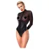Noir - body lucios cu inserție transparentă - negru - L