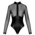 Noir - body lucios cu inserție transparentă - negru - L