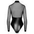 Noir - body lucios cu inserții transparente (negru) - XL