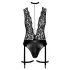 Noir Libido - body cu portjartier - negru - L