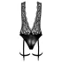Noir Libido - body cu portjartier - negru - L