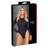 Cottelli - body strălucitor cu spatele deschis (negru)