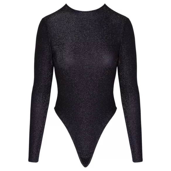 Cottelli - body strălucitor cu spatele deschis (negru)