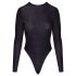 Cottelli - body strălucitor cu spatele deschis (negru)