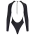 Cottelli - body strălucitor cu spatele deschis (negru)