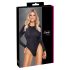 Cottelli - body strălucitor cu spatele deschis (negru) - M