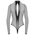 Noir - body transparent cu dantelă încrucișată (negru) - M