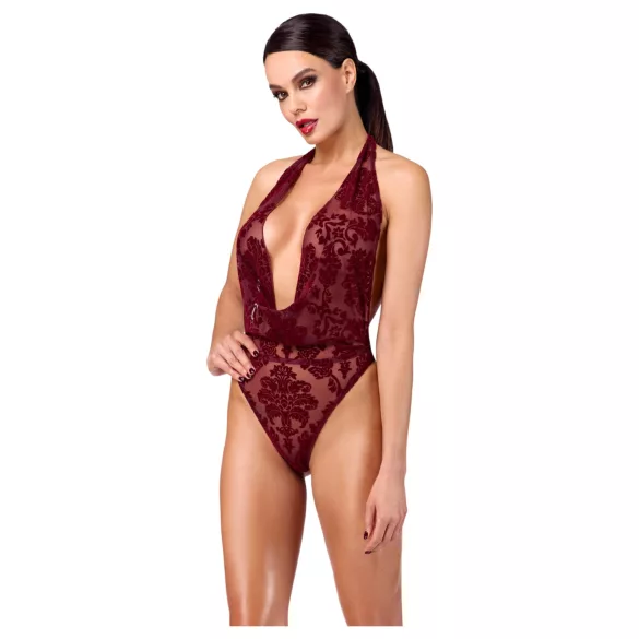 Noir Kink Royal - body transparent damă - roșu - L