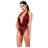 Noir Kink Royal - body transparent damă - roșu - L