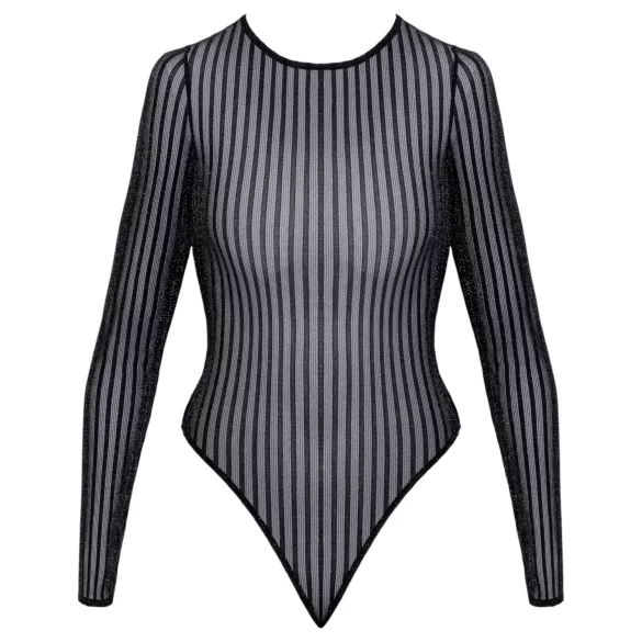 Cottelli - body cu dungi, cu fir argintiu (negru) - S-L