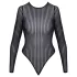 Cottelli - body cu dungi, cu fir argintiu (negru) - S-L