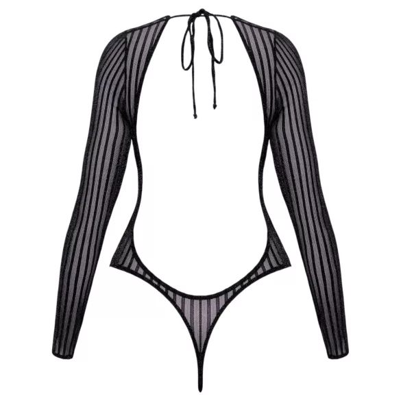 Cottelli - body cu dungi, cu fir argintiu (negru) - S-L