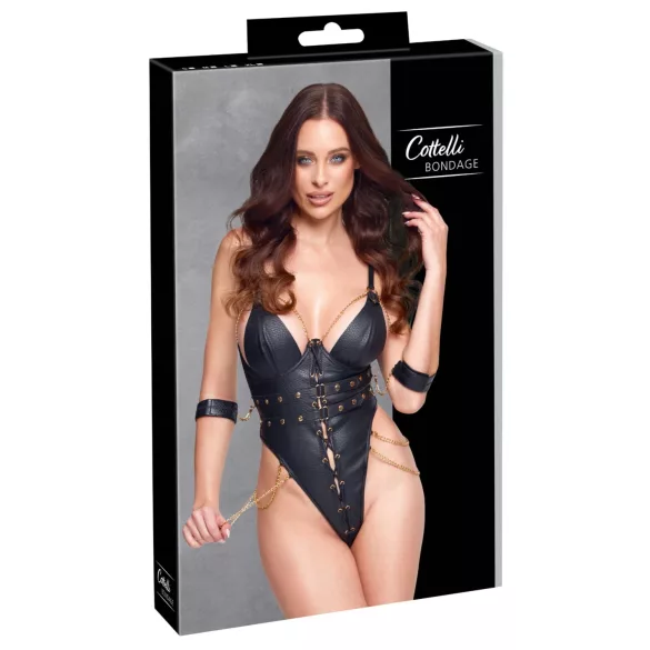 Cottelli - body bondage cu lanț (negru) - L