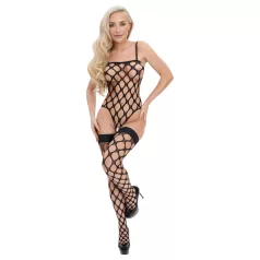   Cottelli Fantasy - set body din plasă și ciorapi tip portjartier (negru) - S-L