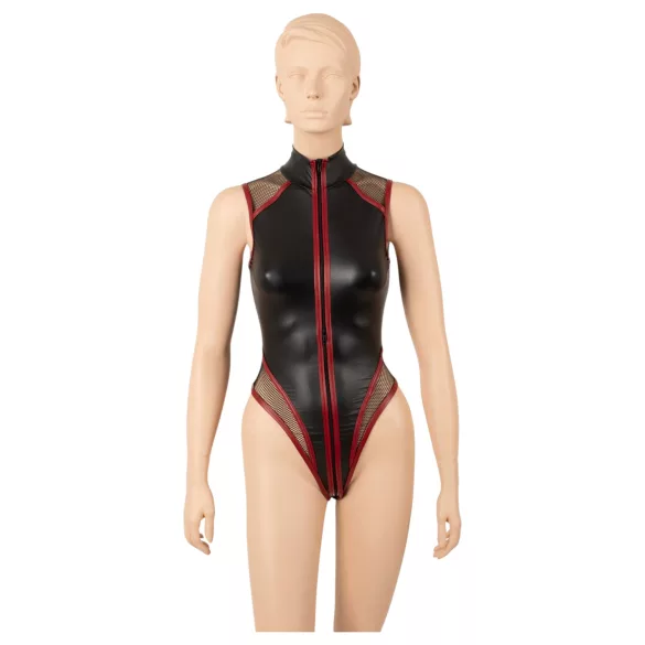 Cottelli - body din plasă cu fermoar (negru)