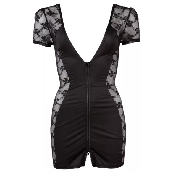 Cottelli - Rochie sexy cu dantelă și fundiță - negru