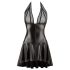 Noir - rochie plisată sexy cu bust transparent și bandă la gât - negru - M