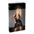 Noir - rochie plisată sexy cu bust transparent și bandă la gât - negru - L