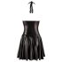 Noir - rochie stratificată, cu corsaj transparent și guler halter (neagră) - XL