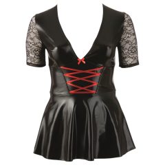   Cottelli Plus Size - Rochie strălucitoare cu corset roșu (negru)