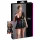 Cottelli Plus Size - rochie lucioasă cu corset roșu - negru - XXL