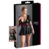 Cottelli Plus Size - rochie lucioasă cu corset roșu - negru - XXL