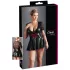 Cottelli Plus Size - rochie lucioasă cu corset roșu - negru - XXXL