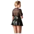 Cottelli Plus Size - rochie lucioasă cu corset roșu - negru - XXXL