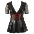 Cottelli Plus Size - rochie lucioasă cu corset roșu - negru - XXXL