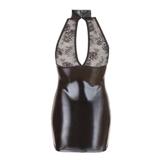 Cottelli - rochie mini de gât, strălucitoare și dantelată (neagră)