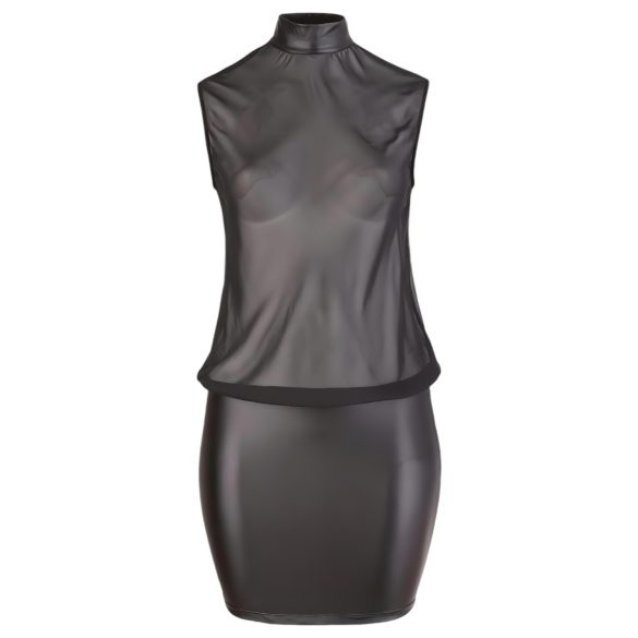 Cottelli Plus Size - rochie din șifon lucios (negru) - 4XL