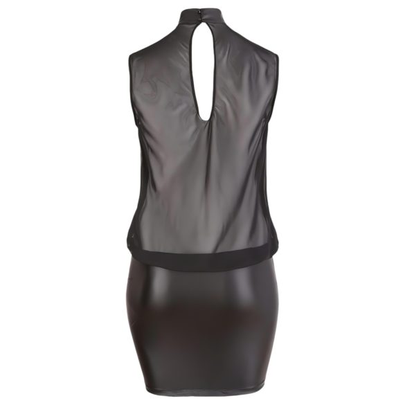 Cottelli Plus Size - rochie din șifon lucios (negru) - 4XL