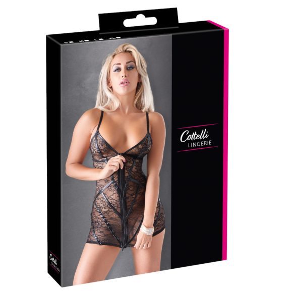 Cottelli - rochie de dantelă cu dungi lucioase (negru) - M