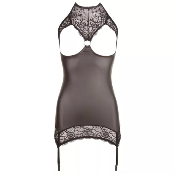 Abierta Fina - rochie mini sexy - aspect strălucitor - negru
