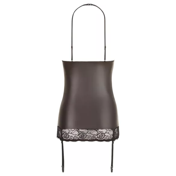Abierta Fina - rochie mini sexy - aspect strălucitor - negru