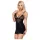 Obsessive - Rochie erotică cu bretele și tanga - negru cu strasuri