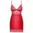 Obsessive - babydoll din dantelă cu tanga - roșu - L/XL
