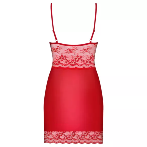 Obsessive - babydoll din dantelă cu tanga - roșu - L/XL